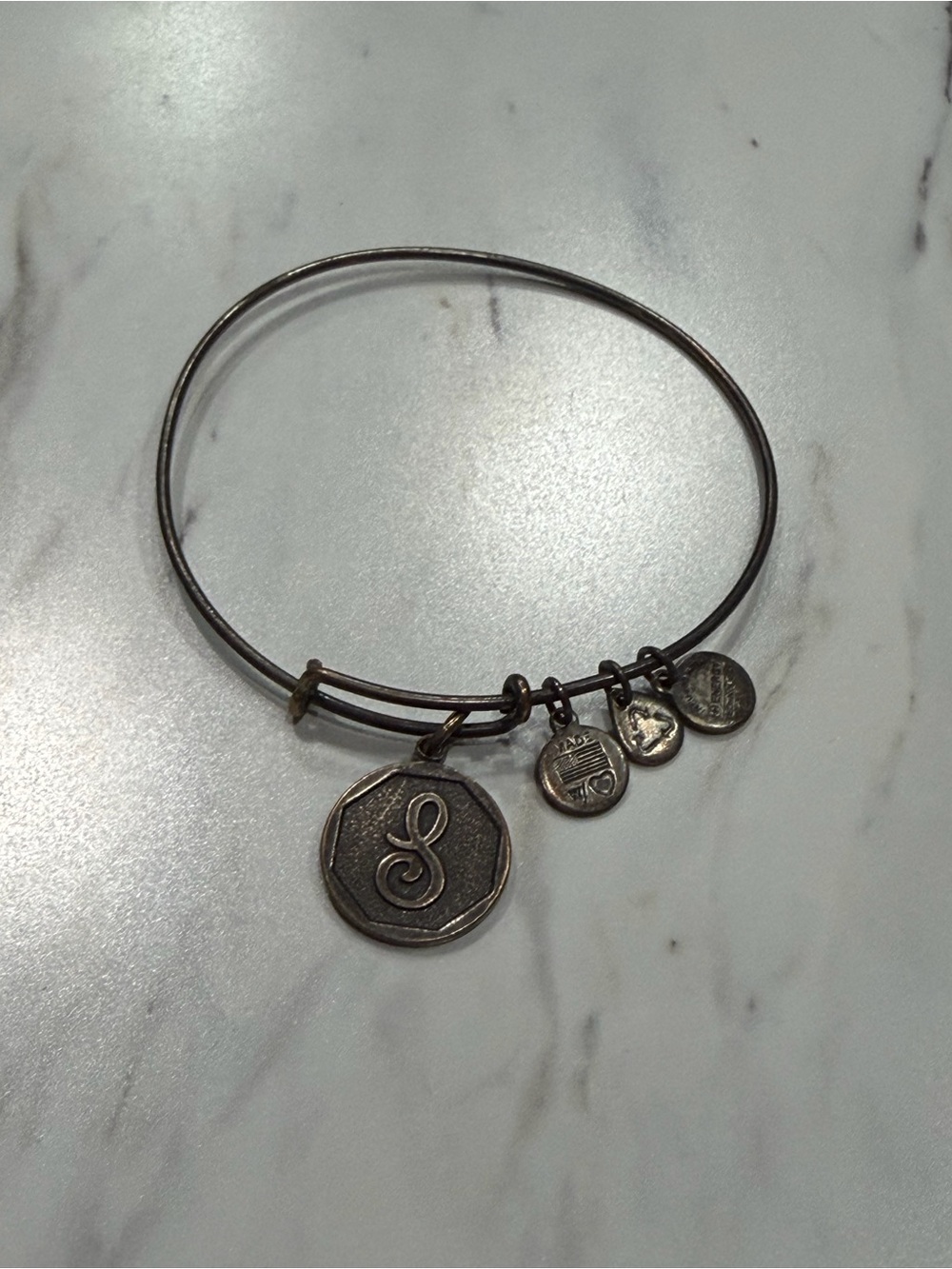 Alex & Ani Bangle Bracelet Jewelry - Silver - Letter S Initial